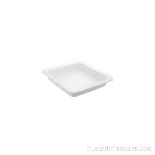 Pans de nourriture de porcelaine blanche blanche rectangulaire